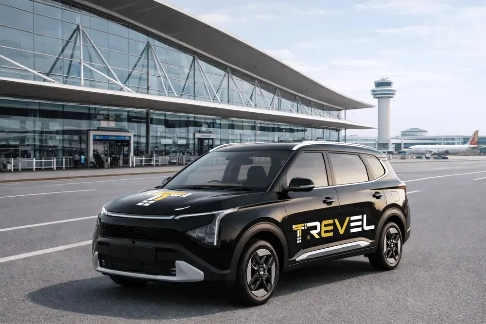 Trevel branded Kia Carens Clavis EV cab
